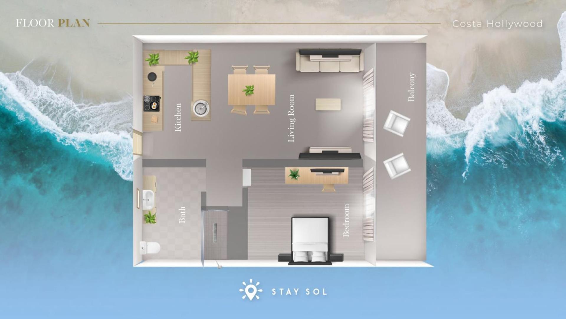 Appartement New!beachfront Resort- Balcony Hollywood
